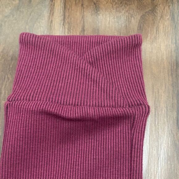 Gymshark Slounge Ribbon Ribbed Leggings in Dark Ruby - Picture 10 of 11